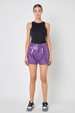 Load image into Gallery viewer, Brynn Faux Leather Shorts - Purple
