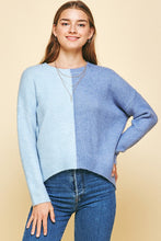 Load image into Gallery viewer, Color Block Sweater- Blue
