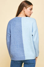 Load image into Gallery viewer, Color Block Sweater- Blue
