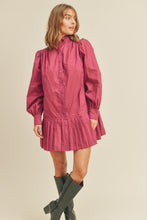 Load image into Gallery viewer, Isa Pleated Dress- Magenta

